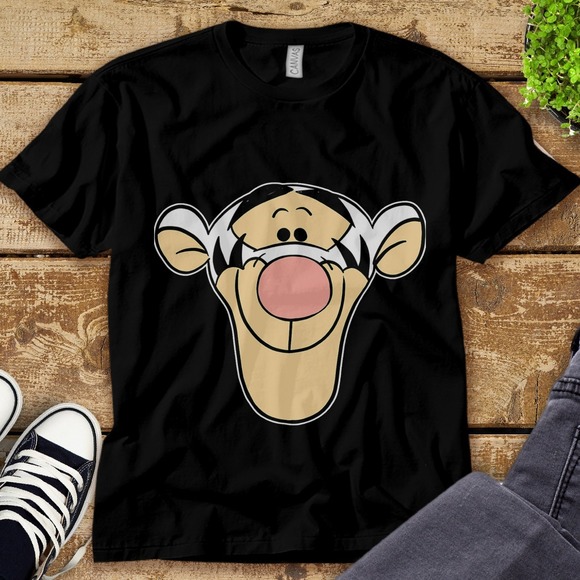 Disney Tigger Large Face Winnie The Pooh T-Shirt Unisex Tee Adult T-shirt - Picture 1 of 2